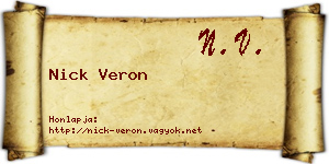 Nick Veron névjegykártya
